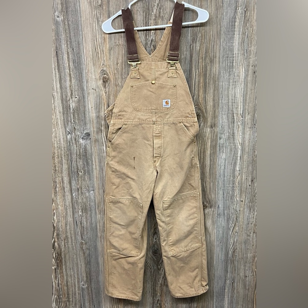 Womens Vtg Distressed Carhartt Overalls Size(measurements in pics)